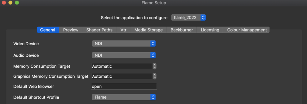Autodesk Flame streaming interface
